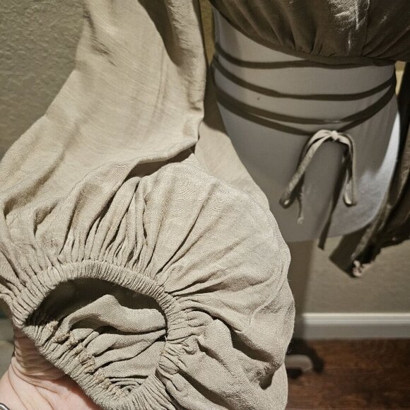 Princess Polly Ayesha Size 6 Brown Boho Peasant Hippie Balloon Sleeve Top NEW - Picture 6 of 9